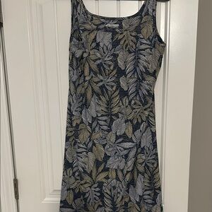 Floral Sleeveless Dress - Blue and Tan Columbia Brand Omni Freeze